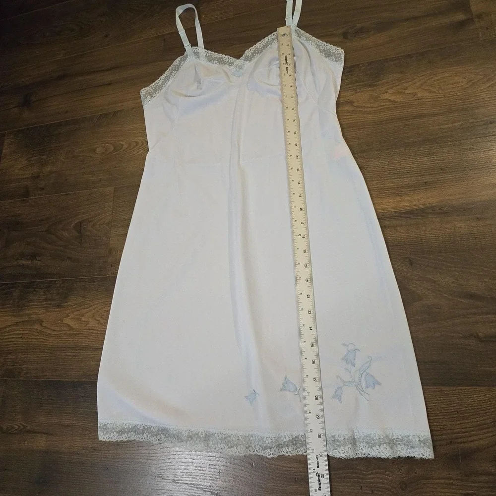 Vintage Sears Nightgown Size 38 Sheer Baby Blue‎ Tricot Chiffon Lace 50s 60s